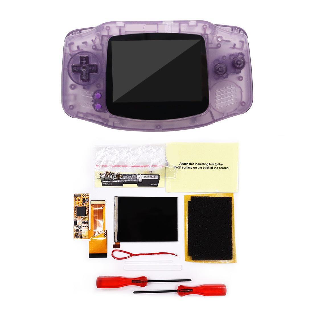 HISPEEDIDO IPS GBA V2 LCD Display 10 Levels High Brightness Backlight LCD for Game boy Advance Console V2 version with pre-cut housing（副本）