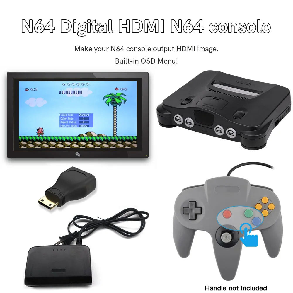 Hispeedido Clear Blue Retrofit N64 Digital HDMI MOD Console N64 HDMI Game Console