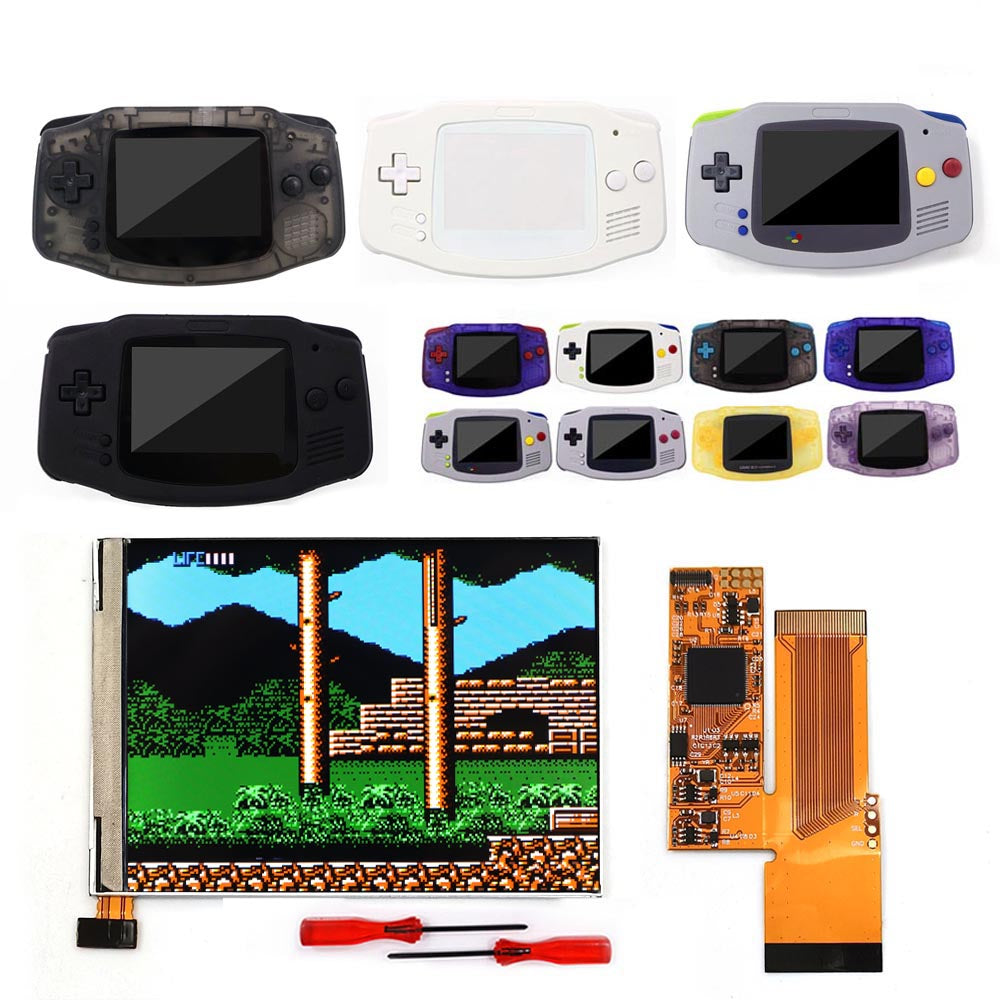 HISPEEDIDO IPS GBA V2 LCD Display 10 Levels High Brightness Backlight LCD for Game boy Advance Console V2 version with pre-cut housing（副本）