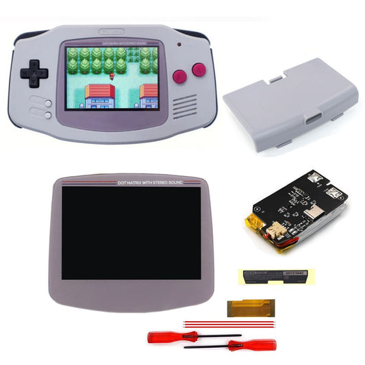 New Rechargeable 1800 mah Battery Type-C GBA Replacement V5 Pre-laminated IPS LCD Screen Kit w/Housing Kits