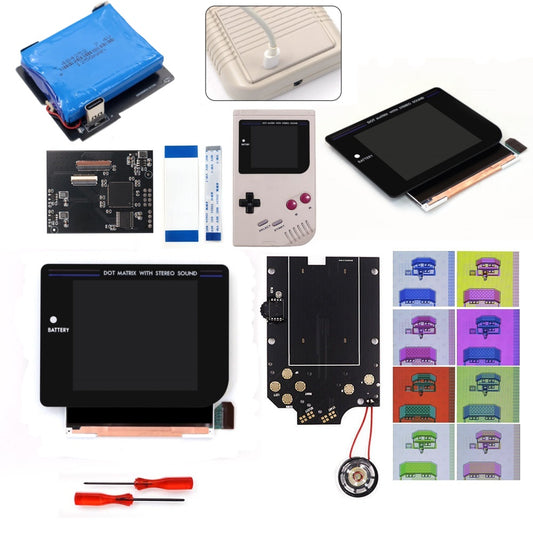 Rechargeable Black/White Pre-laminated HD Q5 3.1 inches Larger Display IPS RIPS Screen OSD FRM For GBO DMG LCD Kits Housing Shell Speaker