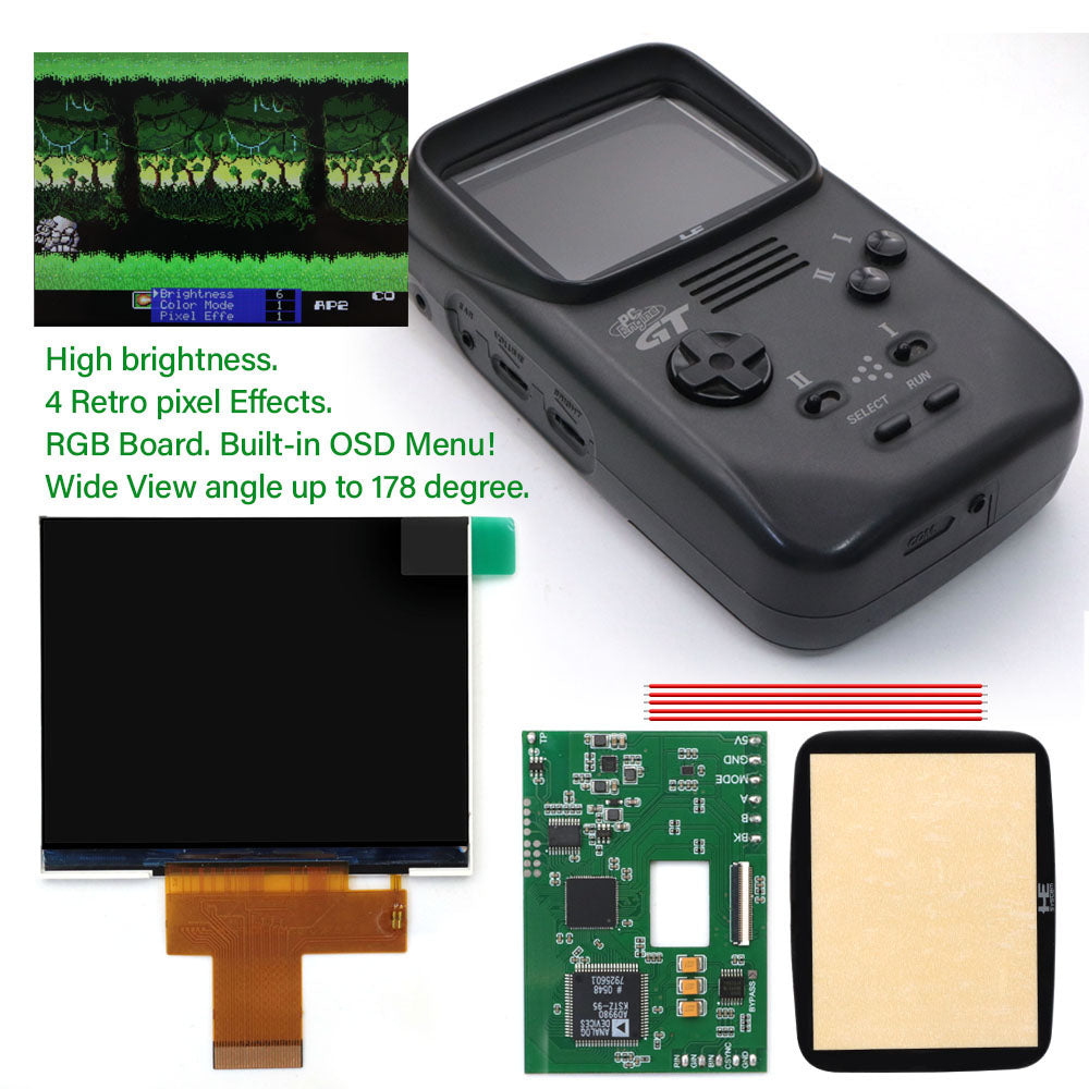 Hight Light PCE GT 3.5" 640x480 HD IPS LCD Screen RGB Board For PC Engine GT Console With OSD Menu RGBS Board