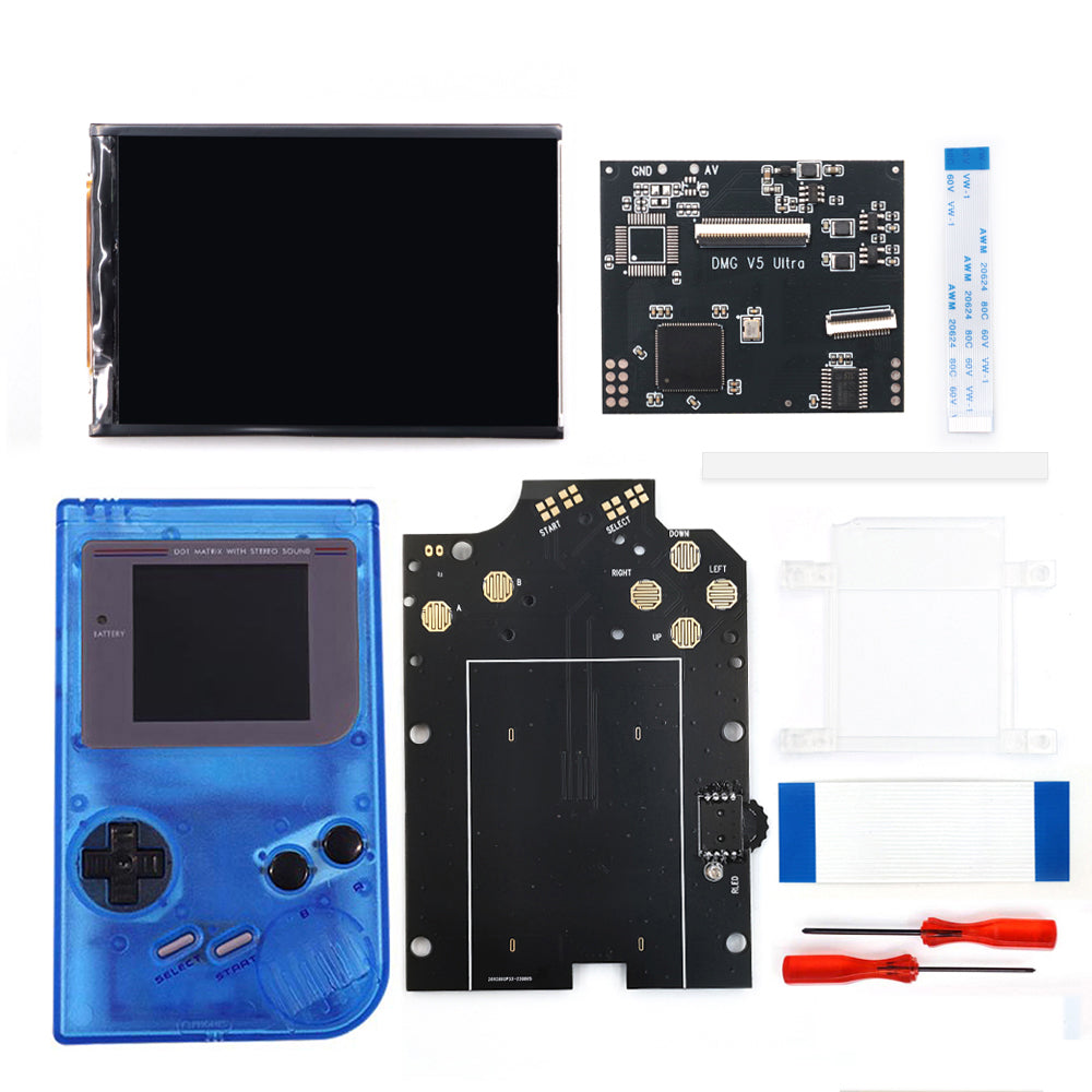 HISPEEDIDO GBO V5 Pro 36 Colors Changing RIPS Backlight Backlit LCD Screen Kits Replacement For GB DMG with Pre-cut shell