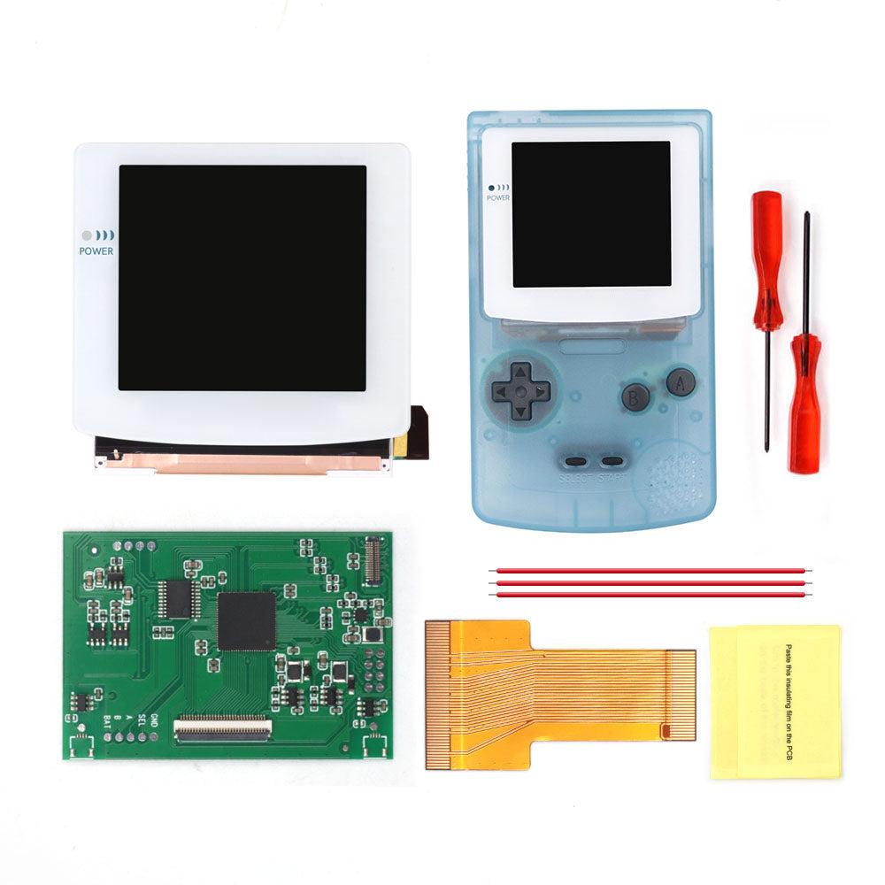 White Glass Lens 3.1 inch HD Laminated Q5 Larger IPS Screen Drop in Build in OSD RETRO PIXEL Screen For GBC GameBoy Color