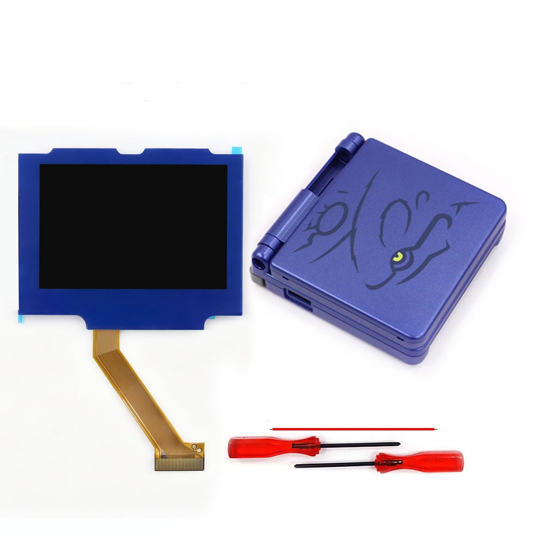 Multi Color Lens Pre-Laminated IPS 3.0 inch V5 Drop in Screen For GBA SP LCD Kits for Gameboy Advance SP w/New Shell