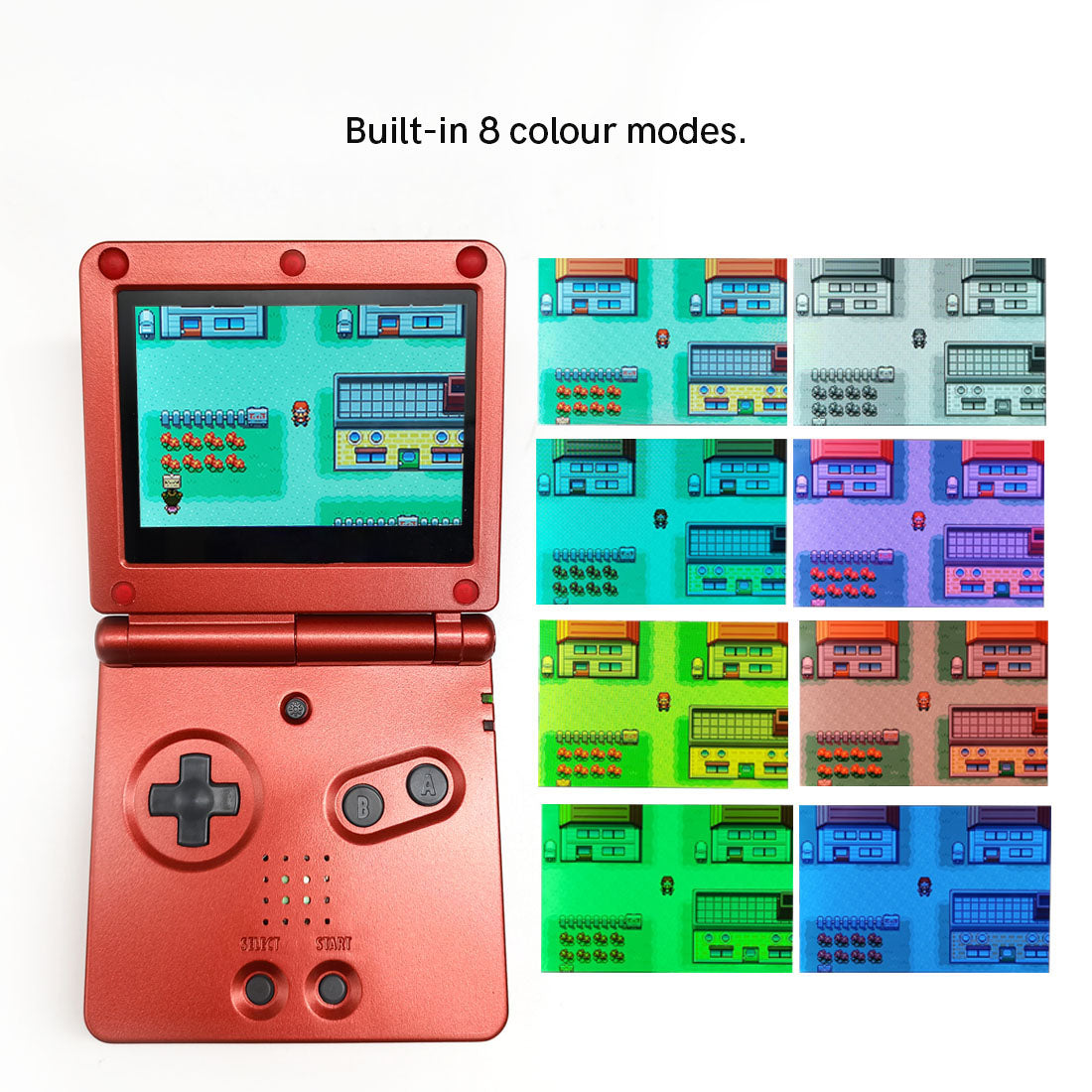 Red Dragon GBA SP V5 Backlit IPS Screen Game Console Menu OSD 15 Level Game Boy Advance SP Game system