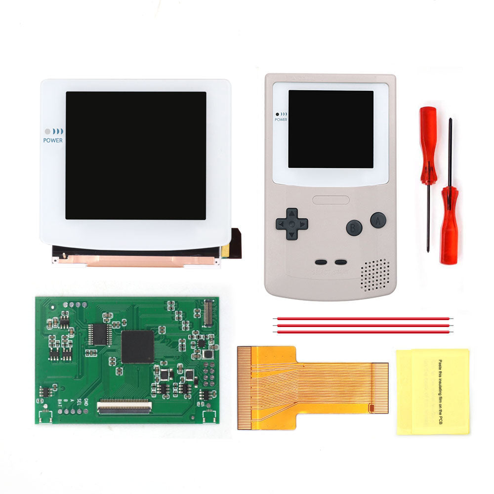 White Glass Lens 3.1 inch HD Laminated Q5 Larger IPS Screen Drop in Build in OSD RETRO PIXEL Screen For GBC GameBoy Color