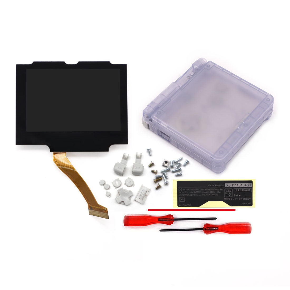 HISPEEDIDO V5 Drop in Pre-Laminated IPS 3.0 inch Screen For GBA SP LCD Kits for Gameboy Advance SP with New Case Housing Shell