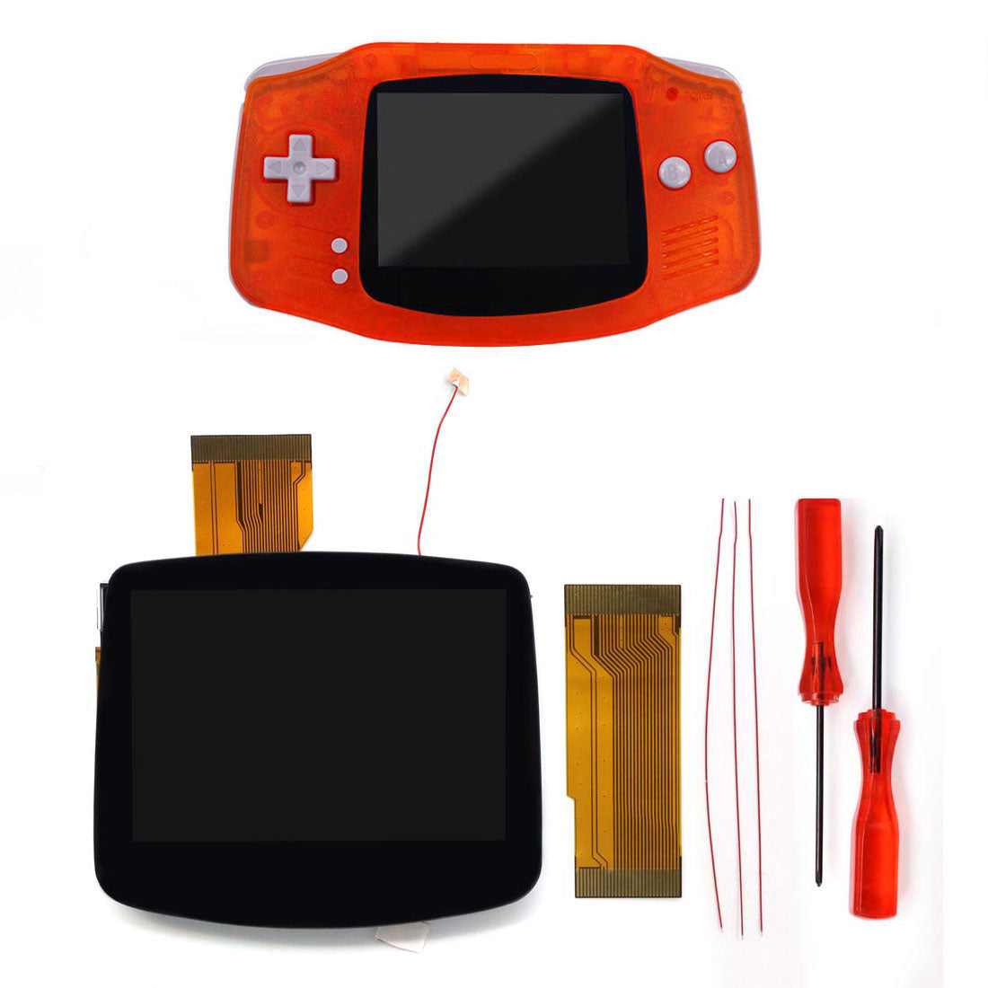 HISPEEDIDO DMG/SFC Lens Pre -laminated V5 HD 720x480 Drop-in Screen for GBA IPS LCD Kits Replacements Housing Shell