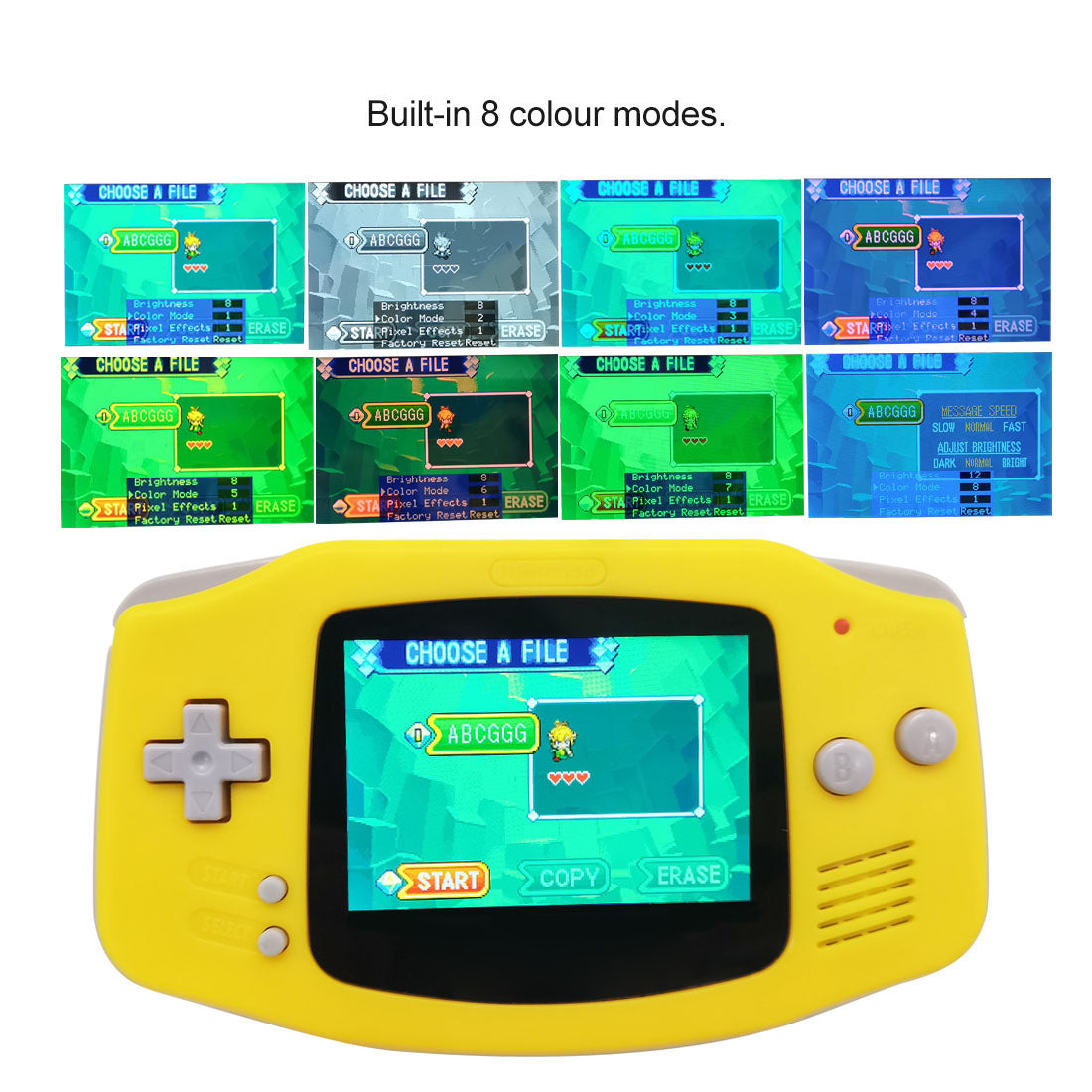 Refurbished Game Boy Advance GBA Game Console with IPS V5 3.0 inch Screen OSD Menu 720x480 Backlight LCD MOD