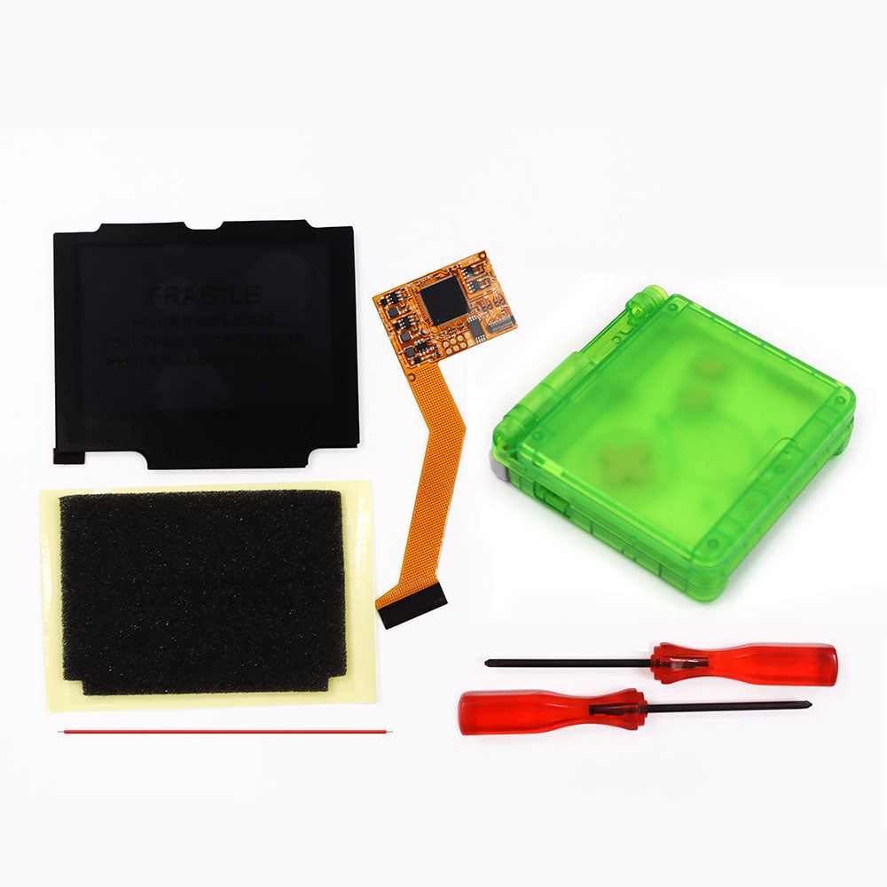 HISPEEDIDO For GBA SP V2 Screen set IPS LCD Backlight Screen High Brightness Laminated Display LCD Set with Shell