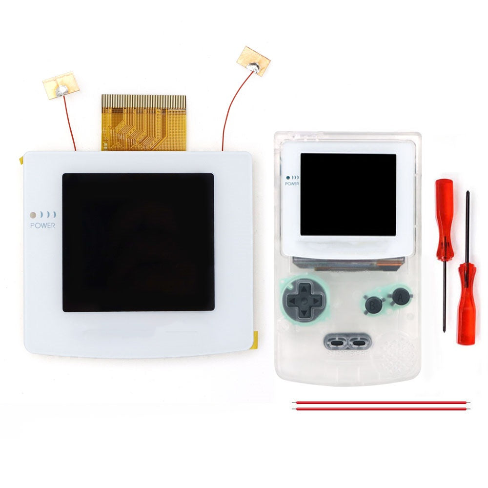 White Laminated 2.45" GBC IPS All-in-one HD Backlight Screen Easy Installation OSD Pixel Effect For Gameboy Color GBC with Shell