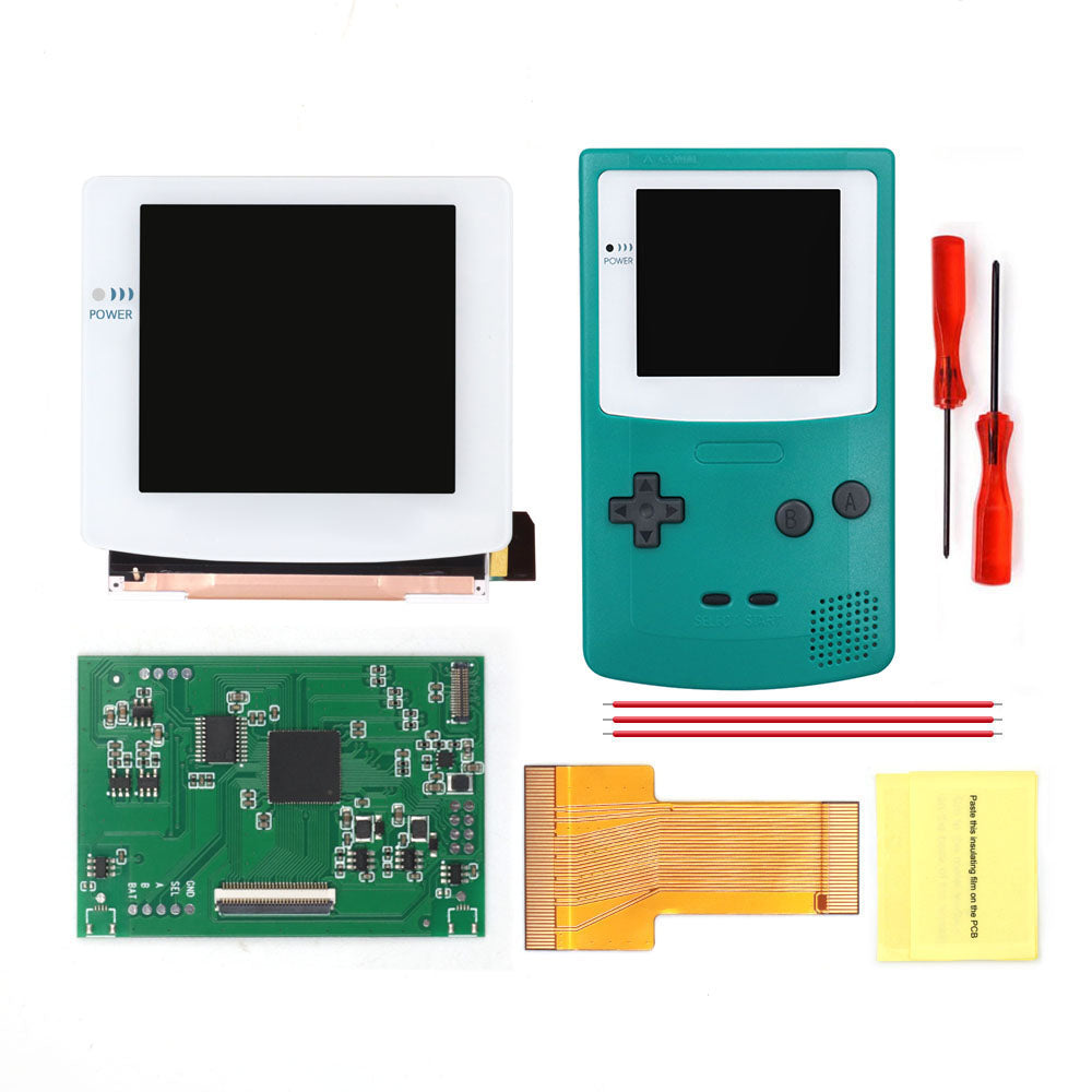 White Glass Lens 3.1 inch HD Laminated Q5 Larger IPS Screen Drop in Build in OSD RETRO PIXEL Screen For GBC GameBoy Color