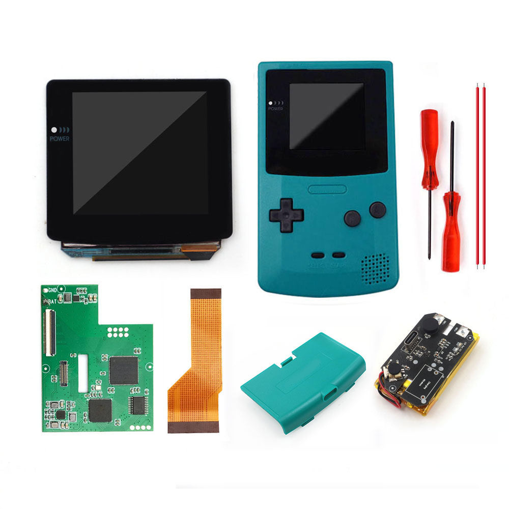 Type C port Rechargeable OLED Screen Touch Laminated AMOLED Screen Drop in For GBC GameBoy Color w/Pre-cut Shell