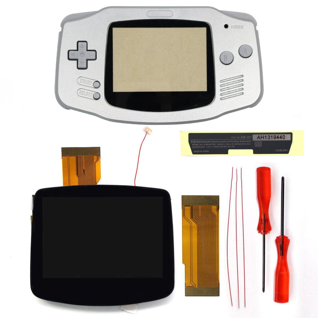 HISPEEDIDO Pre -laminated V5 HD 720x480 Drop-in Screen for GBA IPS LCD Kits Replacements Housing Shell