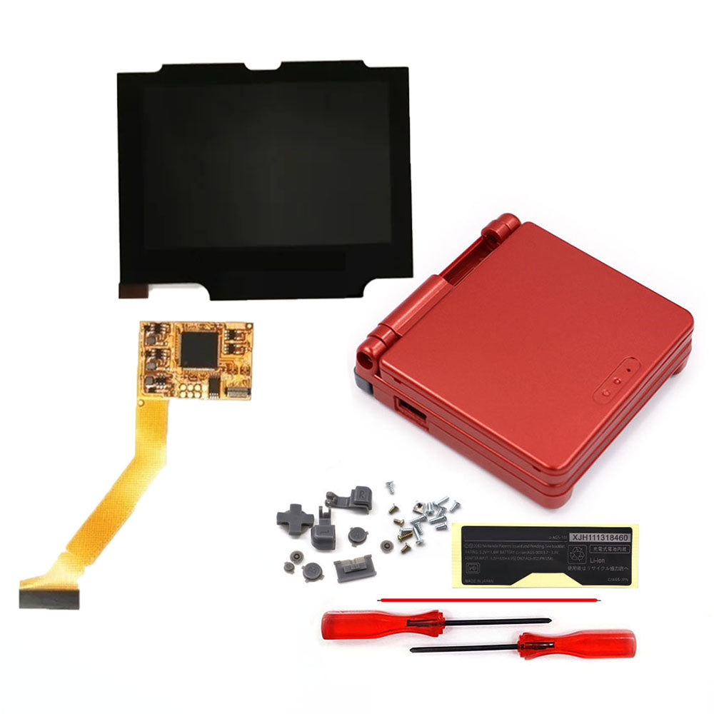 HISPEEDIDO For GBA SP V2 Screen set IPS LCD Backlight Screen High Brightness Laminated Display LCD Set with Housing