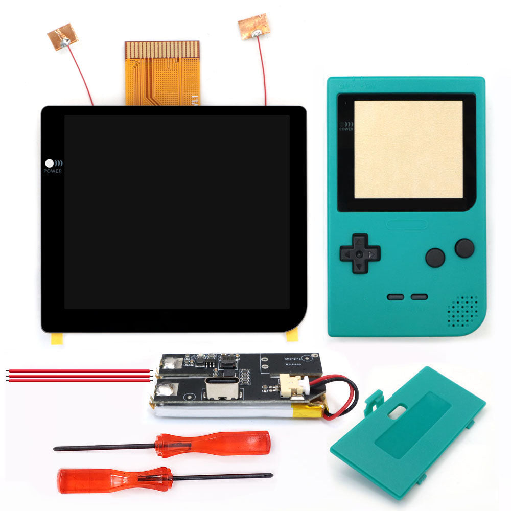 Rechargeable Laminated 2.8 inch Larger IPS Screen LCD Integer Scaling Build in OSD For GBP Gameboy Pocket Retro Pixel Screen Kits with Shell