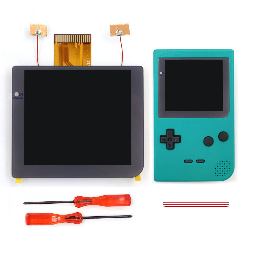 Gray Laminated 2.8 inch Larger IPS Screen LCD Integer Scaling Build in OSD For GBP Gameboy Pocket Retro Pixel Screen Kits with Shell