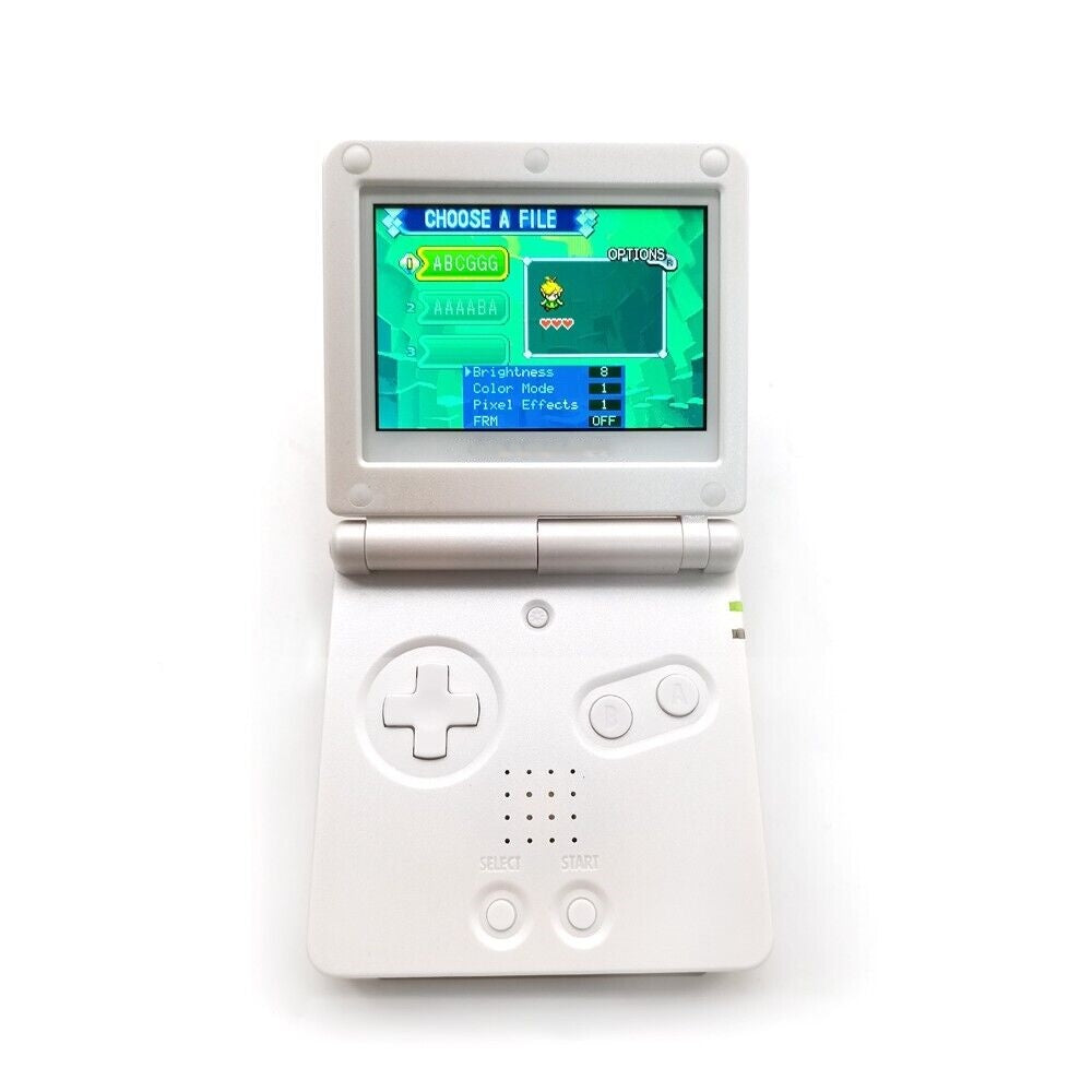 White GBA SP V5 Backlit IPS Screen Game Console Menu OSD 15 Level Game Boy Advance SP Game Console