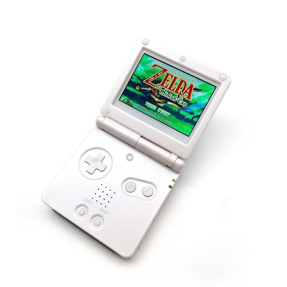 White GBA SP V5 Backlit IPS Screen Game Console Menu OSD 15 Level Game Boy Advance SP Game Console