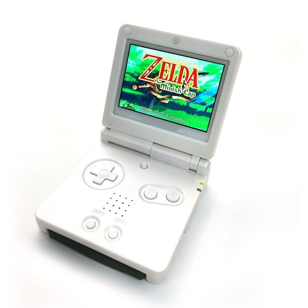 White GBA SP V5 Backlit IPS Screen Game Console Menu OSD 15 Level Game Boy Advance SP Game Console