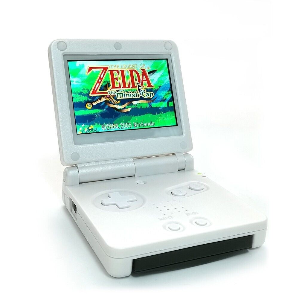 White GBA SP V5 Backlit IPS Screen Game Console Menu OSD 15 Level Game Boy Advance SP Game Console