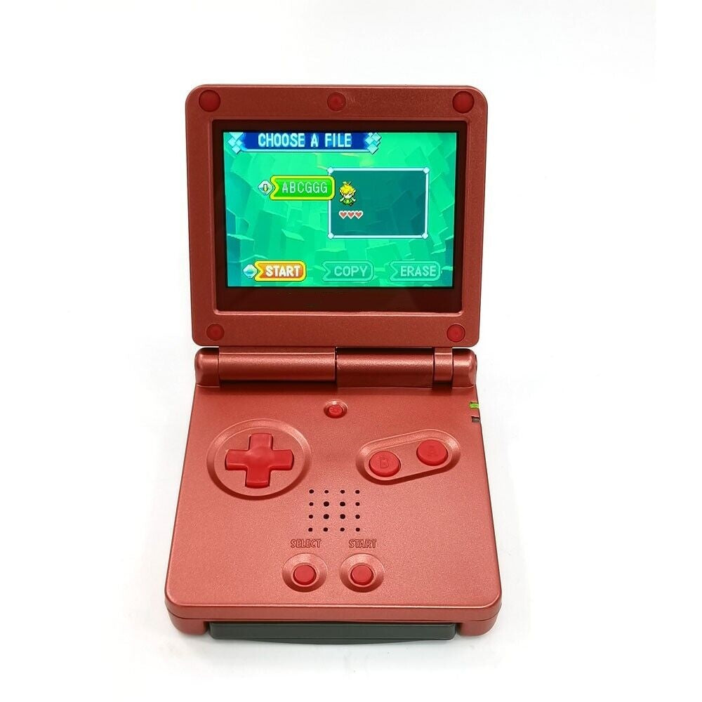 Red Refurbished Game Boy Advance GBA SP V5 Backlit IPS Screen Game Console Menu OSD 15 Level Game system