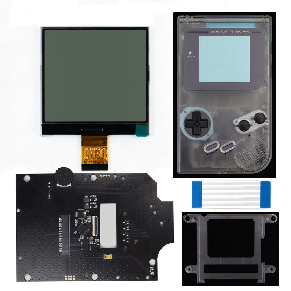 HISPEEDIDO 2.5 inches Grayscale LCD Screen Kit For GameBoy GB DMG Same Display Size Easy Install Drop-in OSD Menu