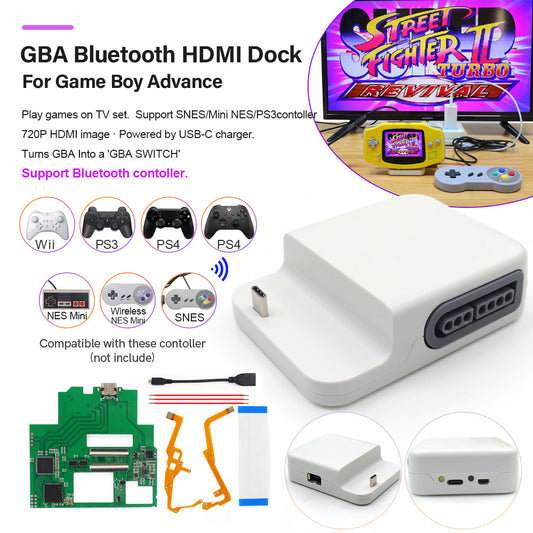 HDMI 720P GBA Bluetooth Dock Kit V2 For Game Boy Advance GBA Support Bluetooth Wireless Controller Playing on TV