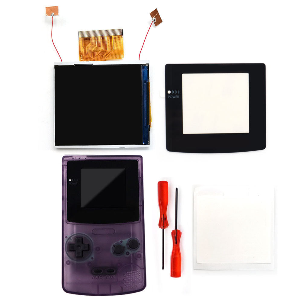 Multi Color Lens Real Drop In 2.45" GBC IPS Backlight Screen PCB Mod Kits Replacement Easy Installation OSD Pixel Effect For Gameboy Color No need welding