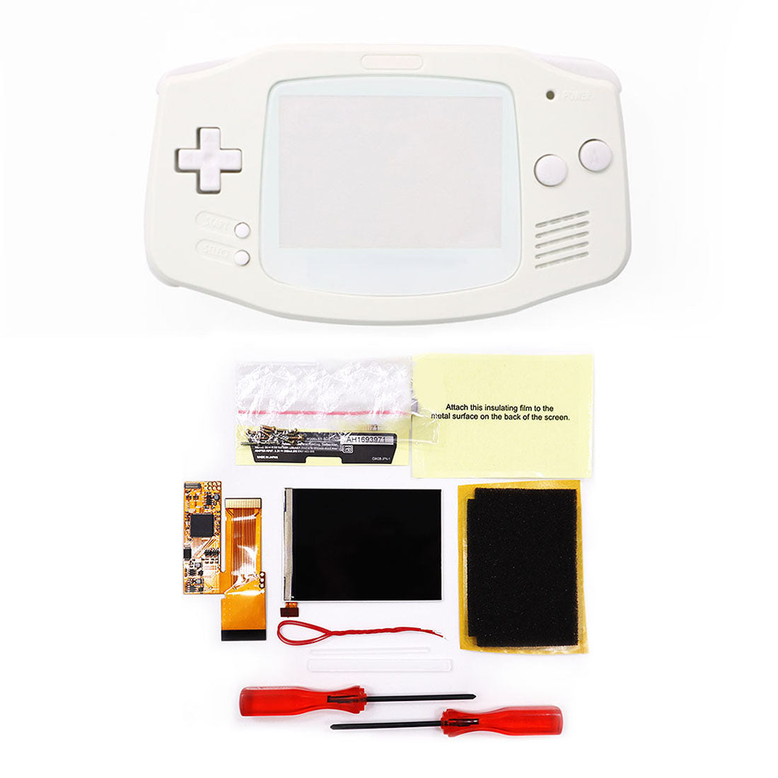 HISPEEDIDO IPS GBA V2 LCD Display 10 Levels High Brightness Backlight LCD for Game boy Advance Console V2 version with pre-cut housing（副本）