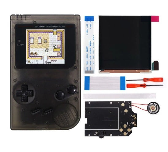 HISPEEDIDO For GBO OSD Q5 Larger Size RIPS LCD IPS Screen Mod Kits Multiful Choice Shell, Lens For GAMEBOY DMG GBO with Pre-Solder Speaker