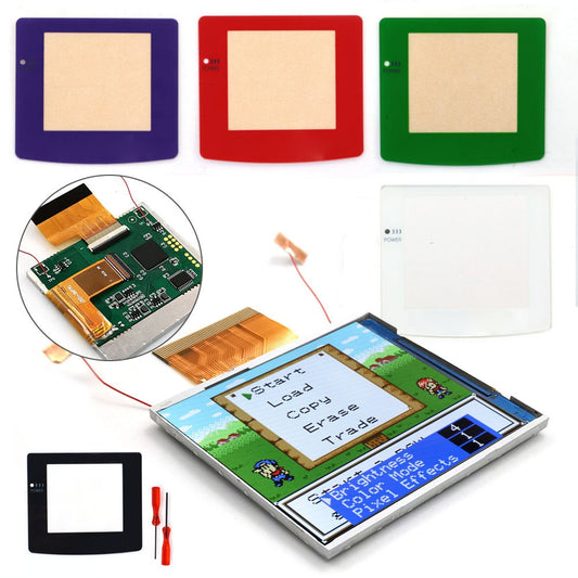 Multi Color Lens Real Drop In 2.45" GBC IPS Backlight Screen PCB Mod Kits Replacement Easy Installation OSD Pixel Effect For Gameboy Color No need welding