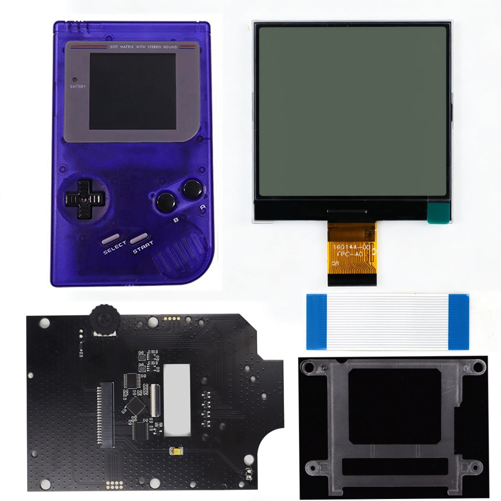 HISPEEDIDO 2.5 inches Grayscale LCD Screen Kit For GameBoy GB DMG Same Display Size Easy Install Drop-in OSD Menu