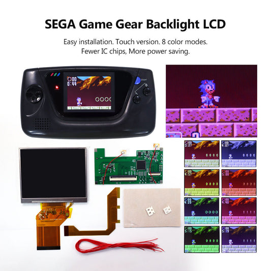 3.5 inch 8 color Touch Control Backlight LCD Display Screen For Sega Game Gear GG , Mod Kits DIY Updated Console