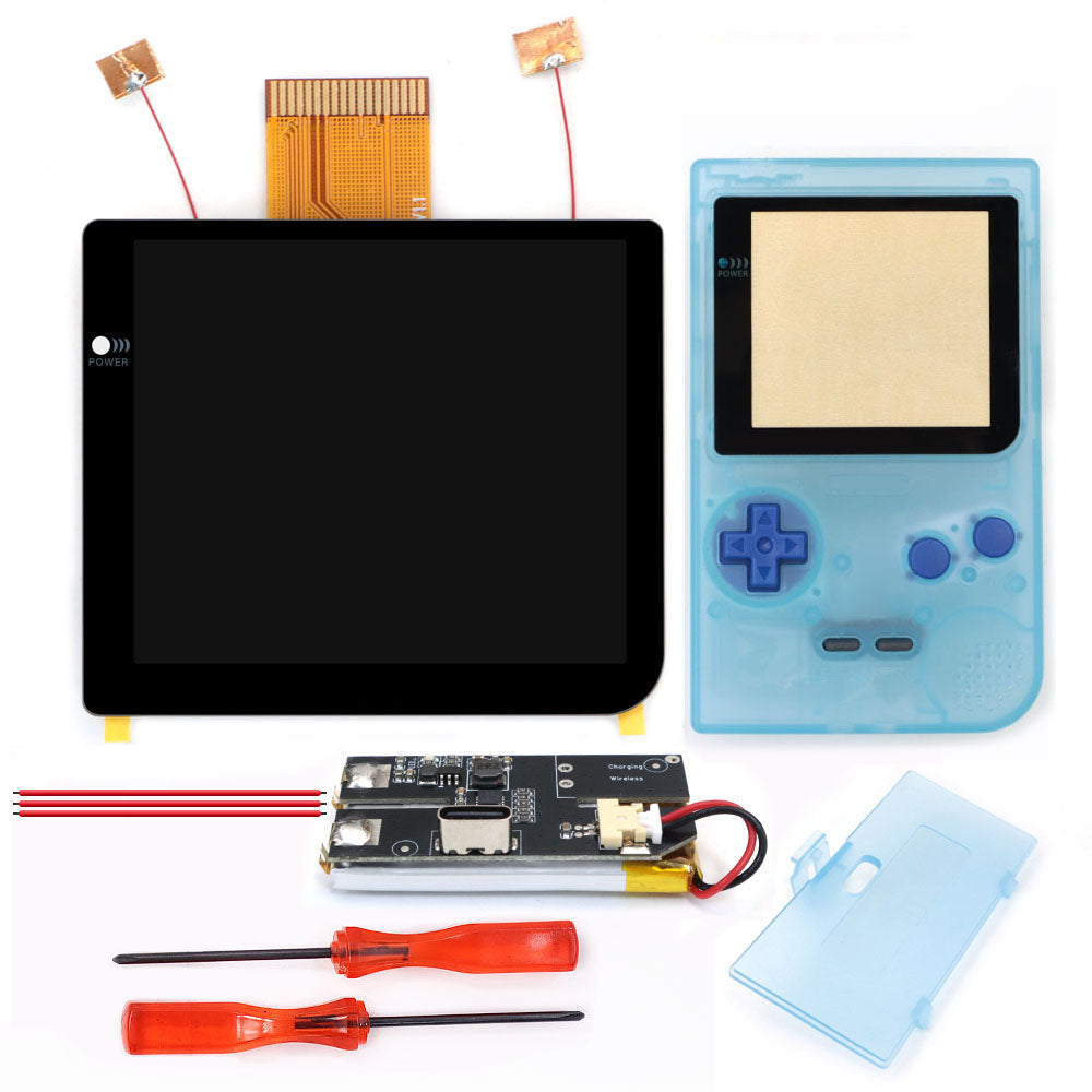 Rechargeable Laminated 2.8 inch Larger IPS Screen LCD Integer Scaling Build in OSD For GBP Gameboy Pocket Retro Pixel Screen Kits with Shell