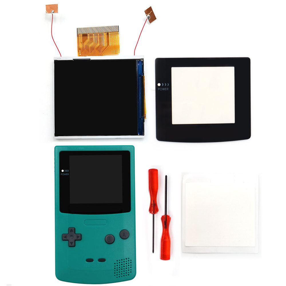 Multi Color Lens Real Drop In 2.45" GBC IPS Backlight Screen PCB Mod Kits Replacement Easy Installation OSD Pixel Effect For Gameboy Color No need welding