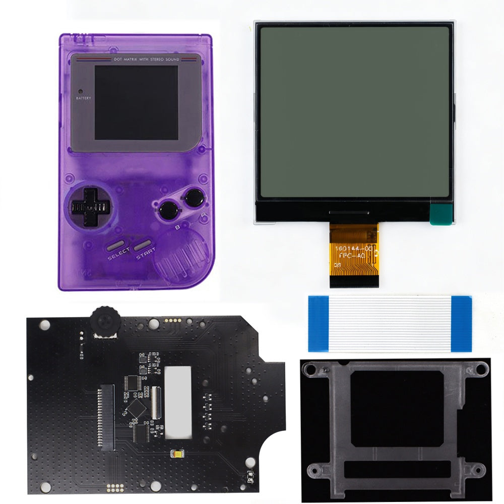 HISPEEDIDO 2.5 inches Grayscale LCD Screen Kit For GameBoy GB DMG Same Display Size Easy Install Drop-in OSD Menu