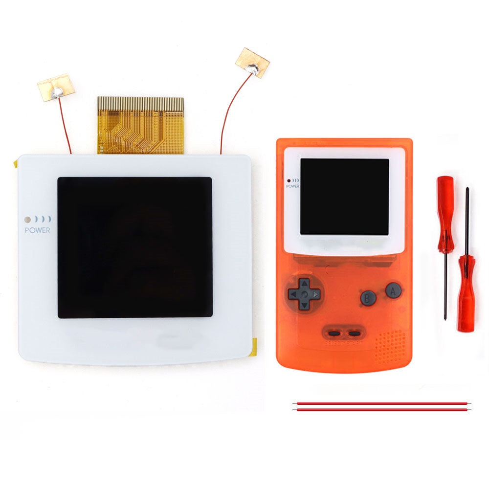 White Laminated 2.45" GBC IPS All-in-one HD Backlight Screen Easy Installation OSD Pixel Effect For Gameboy Color GBC with Shell