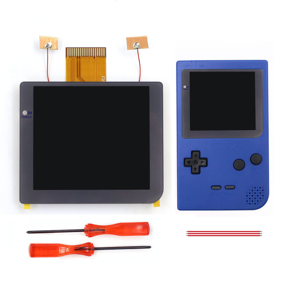 Gray Laminated 2.8 inch Larger IPS Screen LCD Integer Scaling Build in OSD For GBP Gameboy Pocket Retro Pixel Screen Kits with Shell