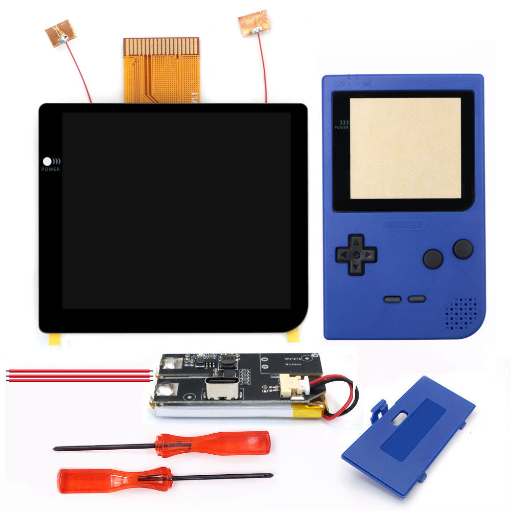Rechargeable Laminated 2.8 inch Larger IPS Screen LCD Integer Scaling Build in OSD For GBP Gameboy Pocket Retro Pixel Screen Kits with Shell