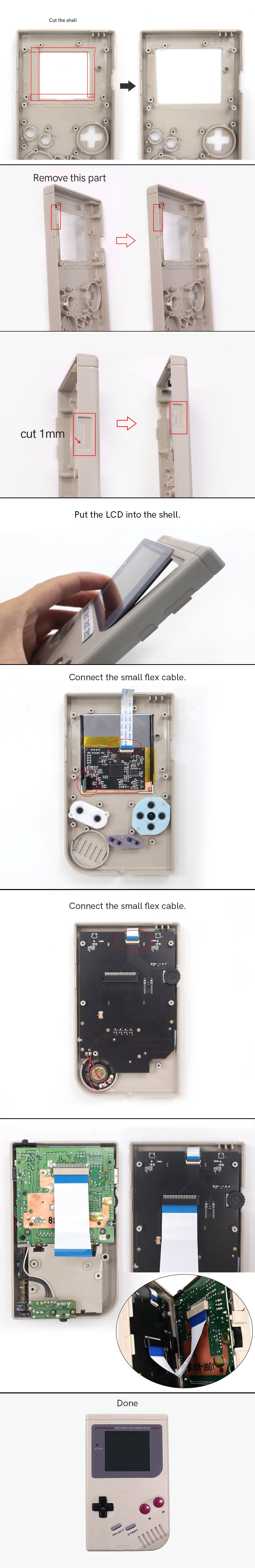 Newest Laminated Q5 3.1 inches Larger Display HD IPS RIPS Screen OSD FRM For GBO DMG LCD Kits Housing Shell Case