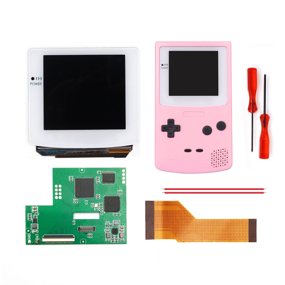 HISPEEDIDO White lens Laminated AMOLED OLED Touch Screen Drop in Build in OSD RETRO PIXEL Screen Easy Install For GBC GameBoy Color With Pre-cut Shell