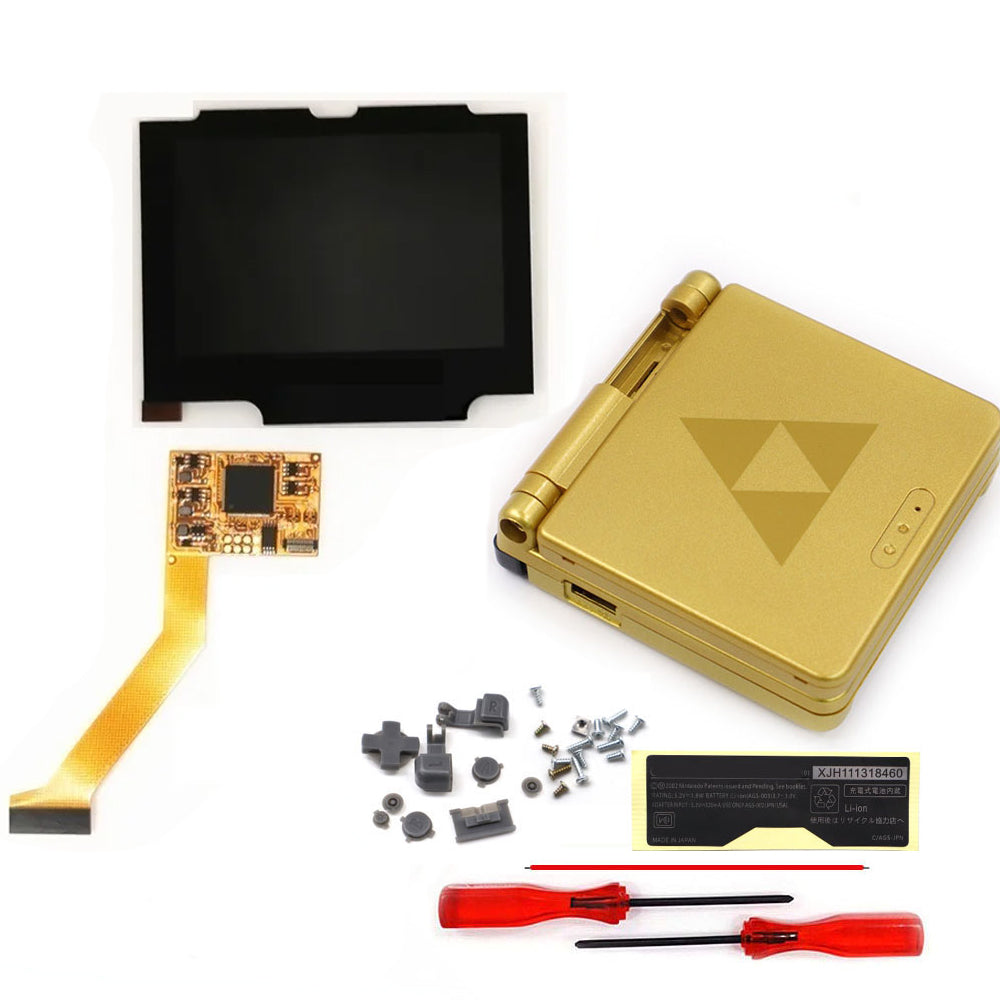 HISPEEDIDO For GBA SP V2 Screen set IPS LCD Backlight Screen High Brightness Laminated Display LCD Set with Shell