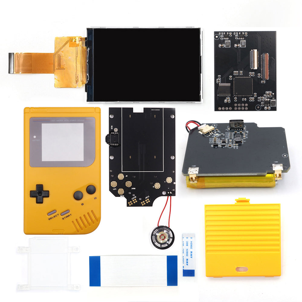 Rechargeable V5 Pro IPS Screen RIPS Housing Color Case Pixel OSD FRM Backlight Highbright LCD Mod Kits for GAMEBOY DMG GBO