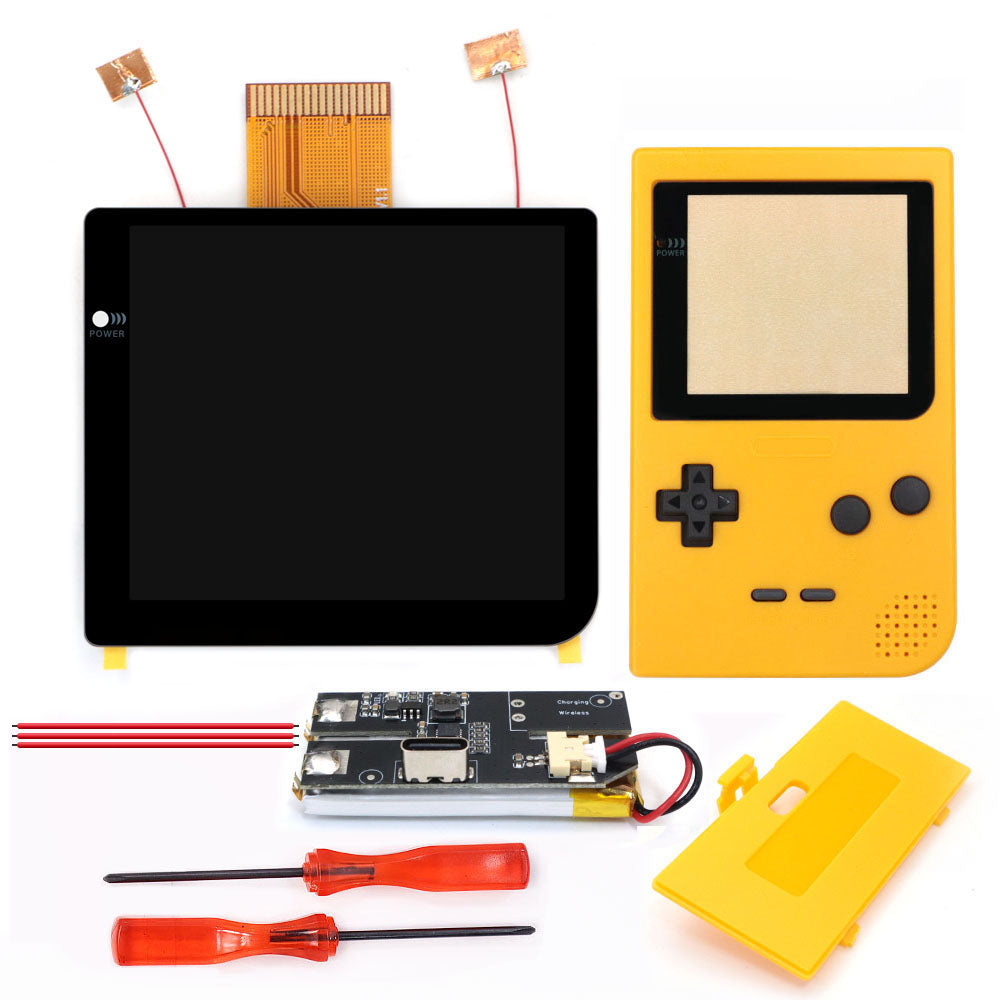 Rechargeable Laminated 2.8 inch Larger IPS Screen LCD Integer Scaling Build in OSD For GBP Gameboy Pocket Retro Pixel Screen Kits with Shell
