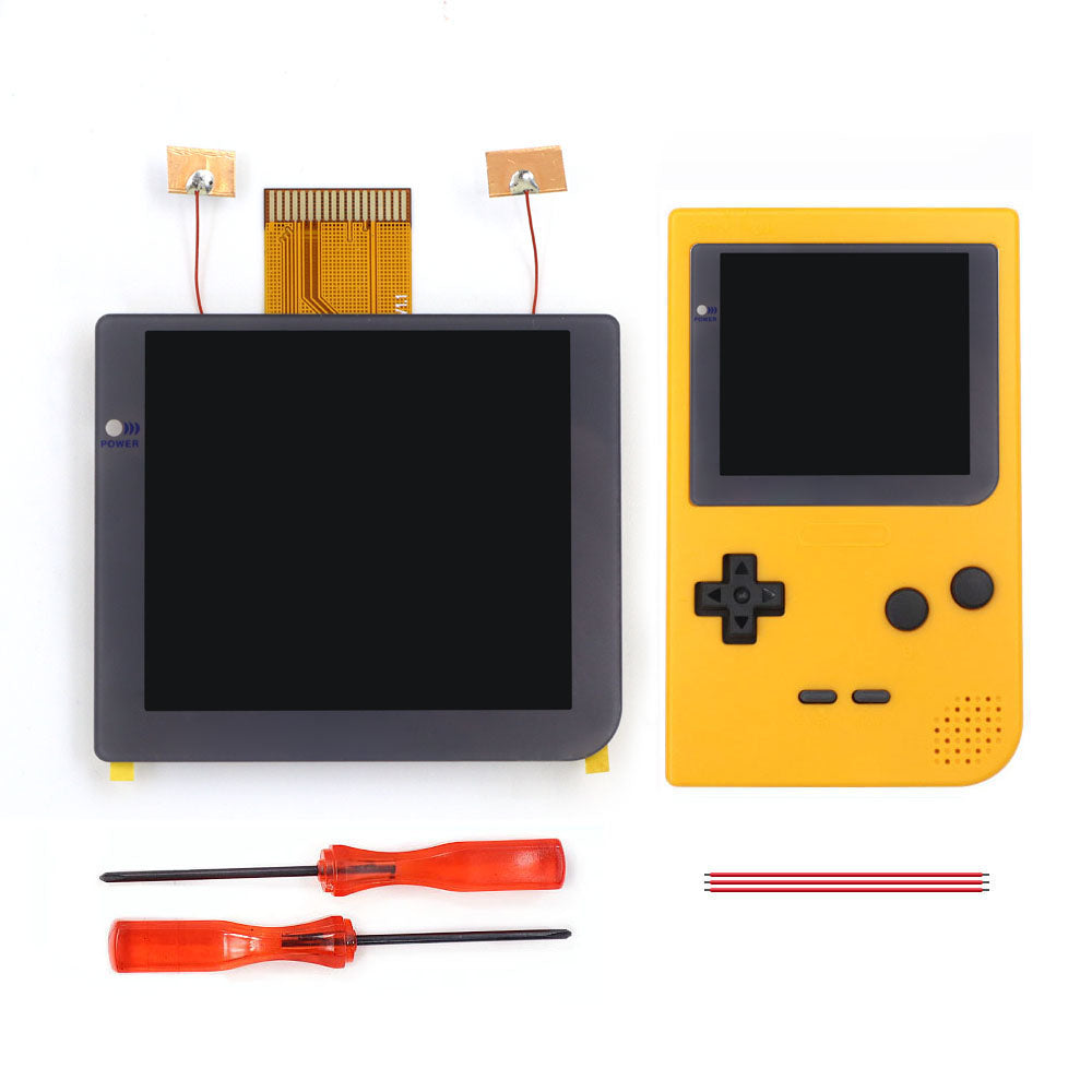 Gray Laminated 2.8 inch Larger IPS Screen LCD Integer Scaling Build in OSD For GBP Gameboy Pocket Retro Pixel Screen Kits with Shell