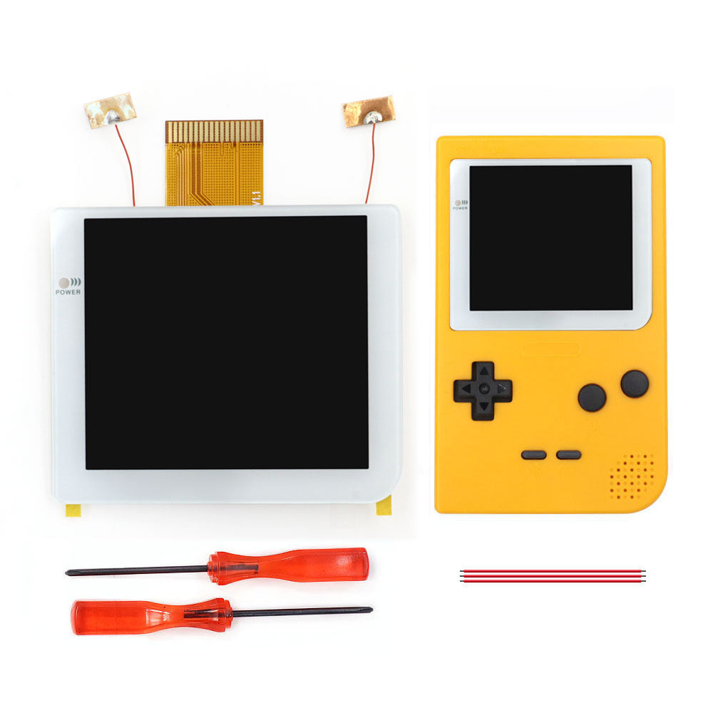 White Laminated 2.8 inch Larger IPS Screen LCD Integer Scaling Build in OSD For GBP Gameboy Pocket Retro Pixel Screen Kits with Shell