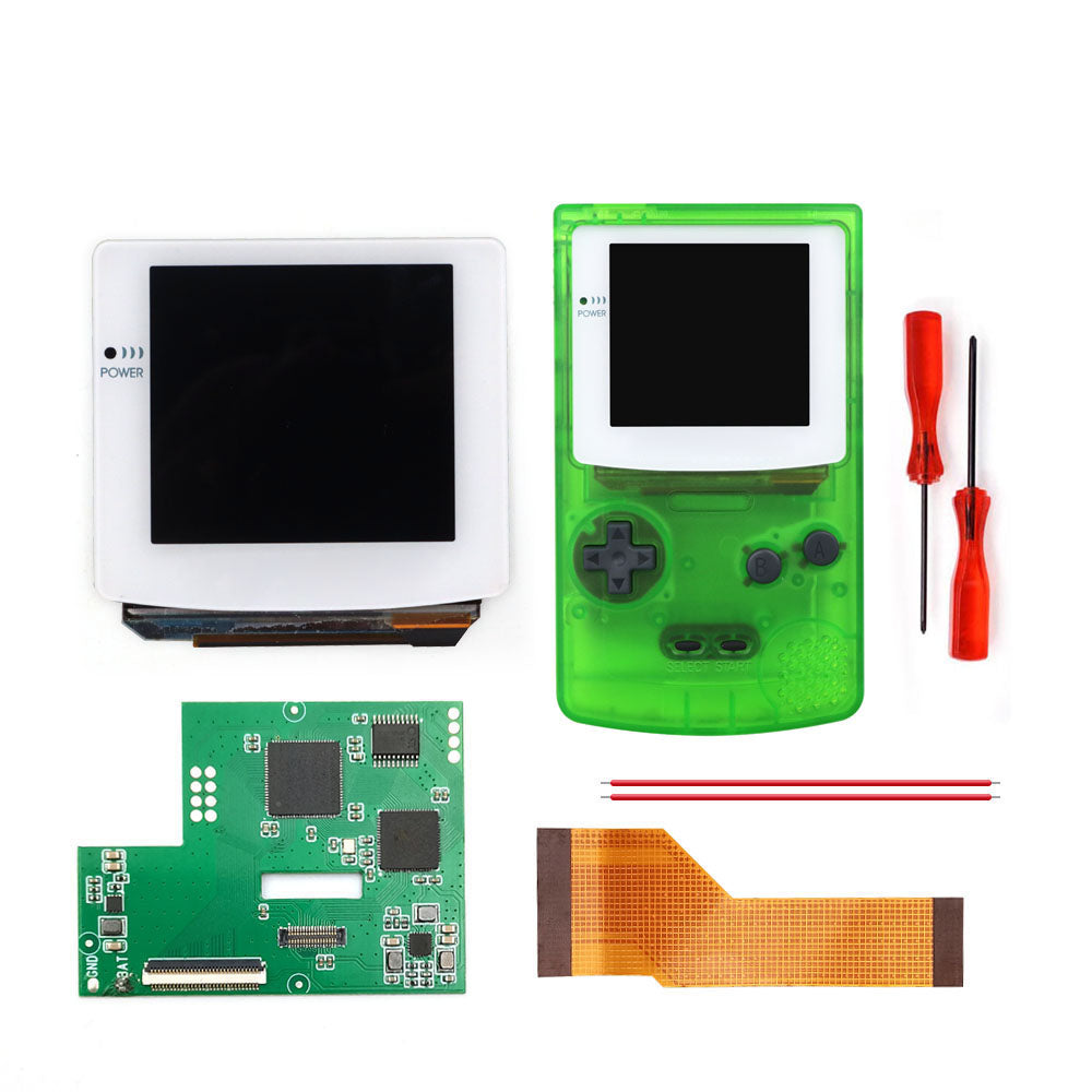 HISPEEDIDO White lens Laminated AMOLED OLED Touch Screen Drop in Build in OSD RETRO PIXEL Screen Easy Install For GBC GameBoy Color With Pre-cut Shell