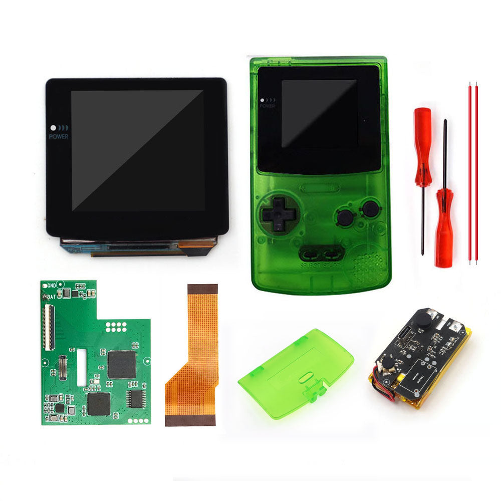 Type C port Rechargeable OLED Screen Touch Laminated AMOLED Screen Drop in For GBC GameBoy Color w/Pre-cut Shell